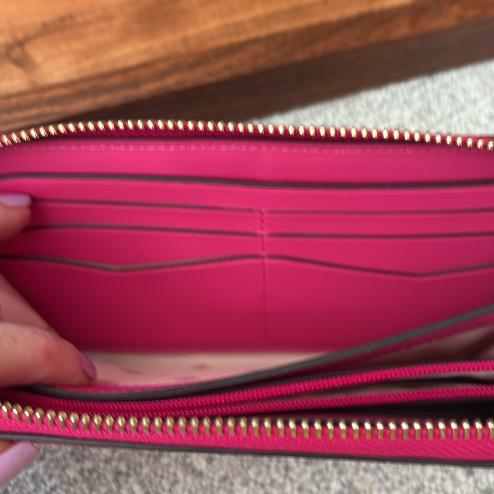 Kate Spade Croc Embossed Large Continental Wallet In Festive Pink - Picture 13 of 16